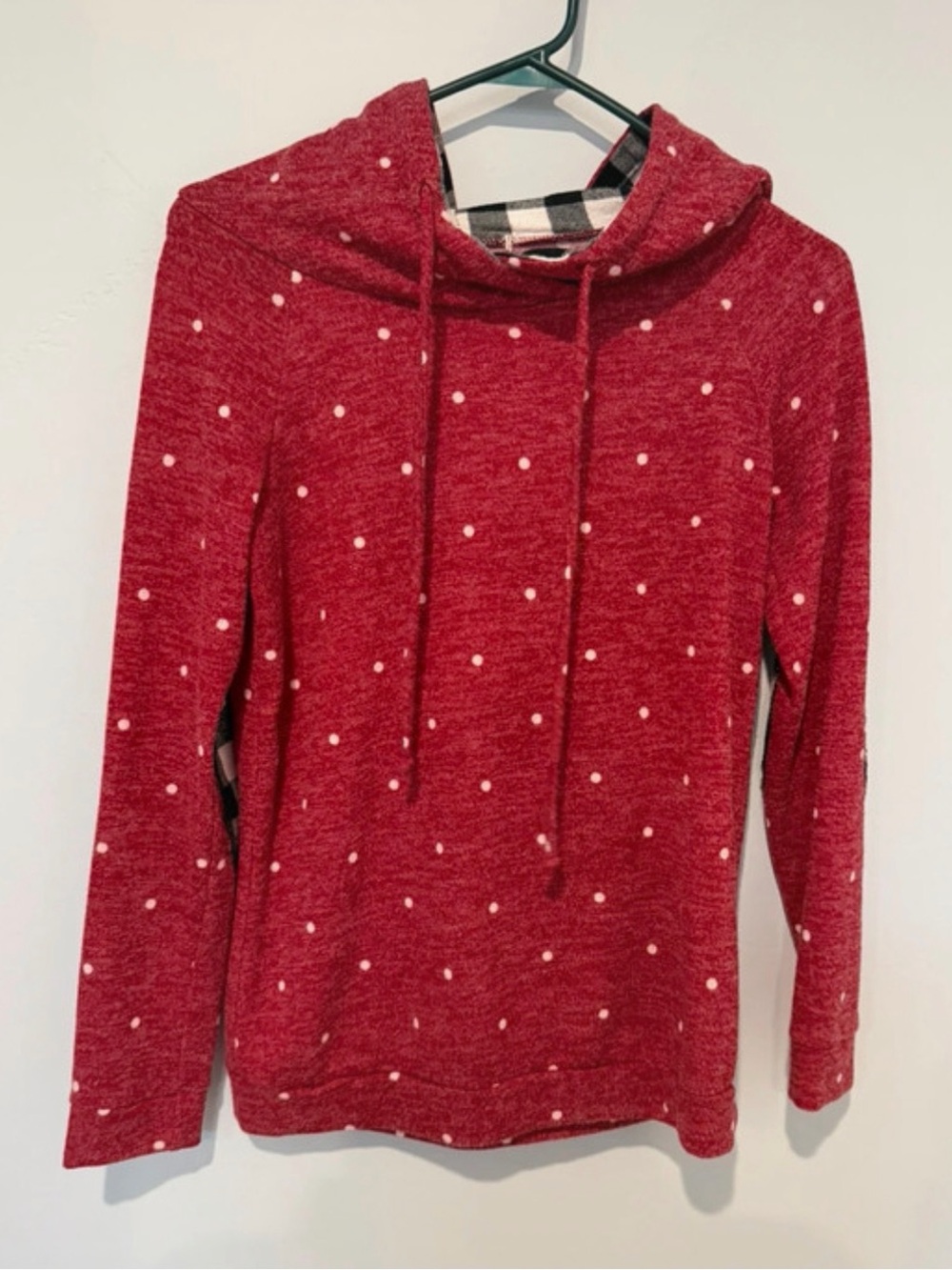 Women’s Red Polka Dot Cowl Hoodie